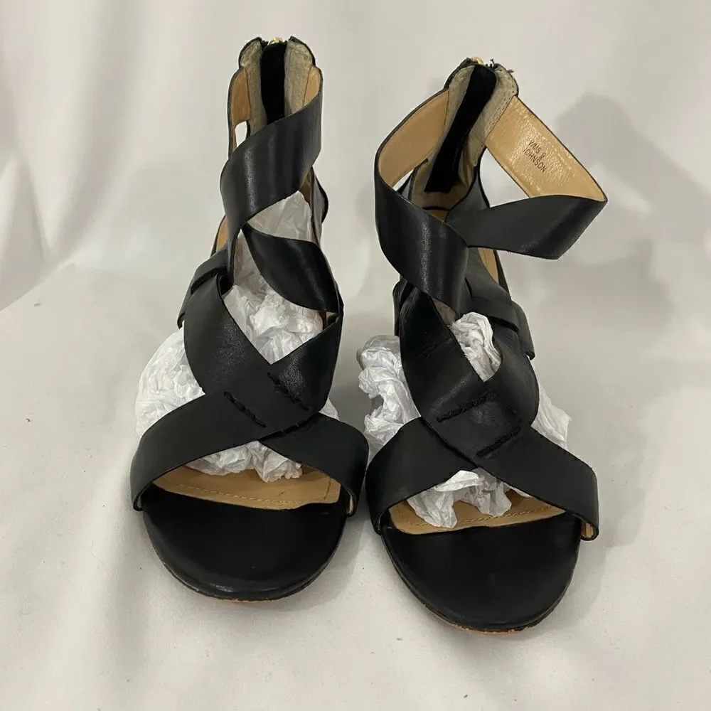 Hive & Honey Black Strappy Ankle Strap Wedge